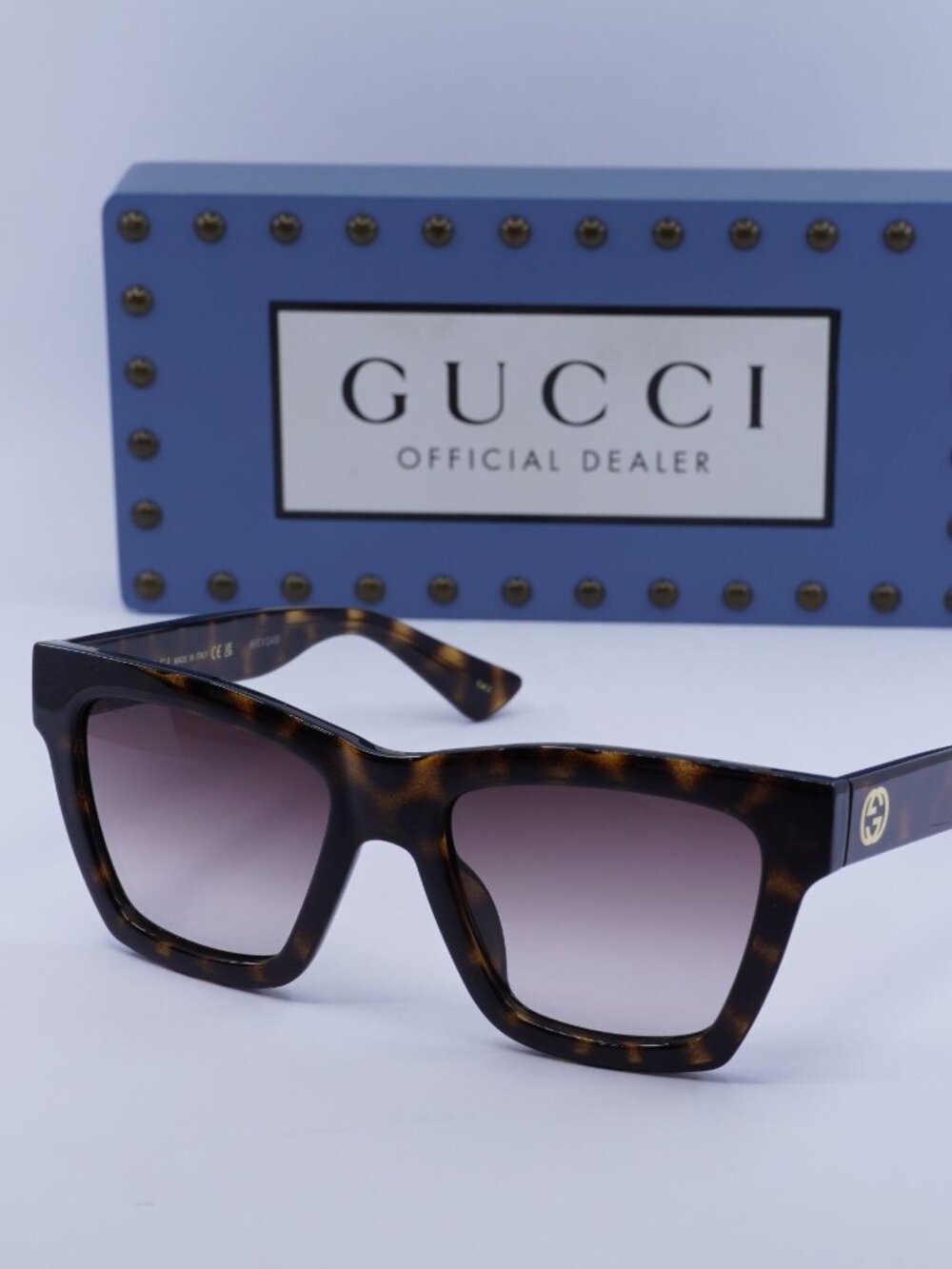 Gucci GG1714S 002 Square Sunglasses - Havana / Brown Gradient